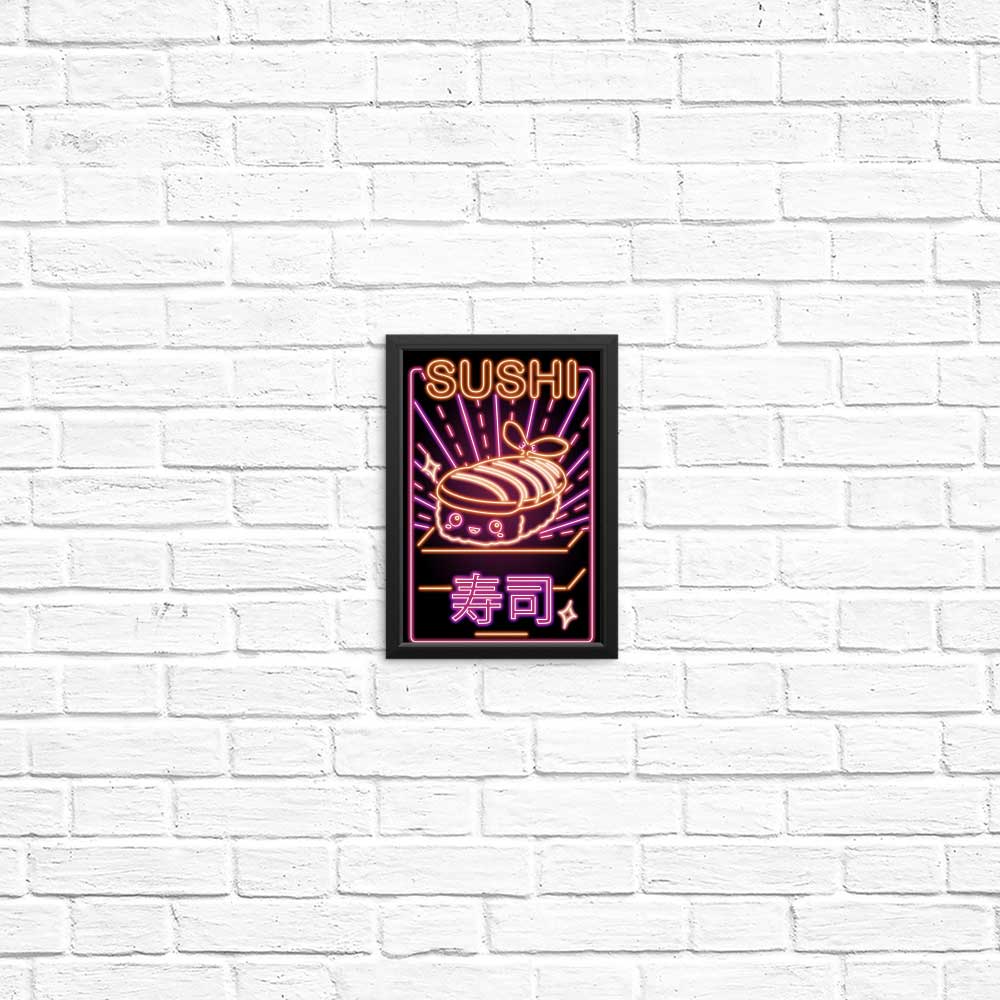 Vibrant Neon Sushi Art Posters and Prints