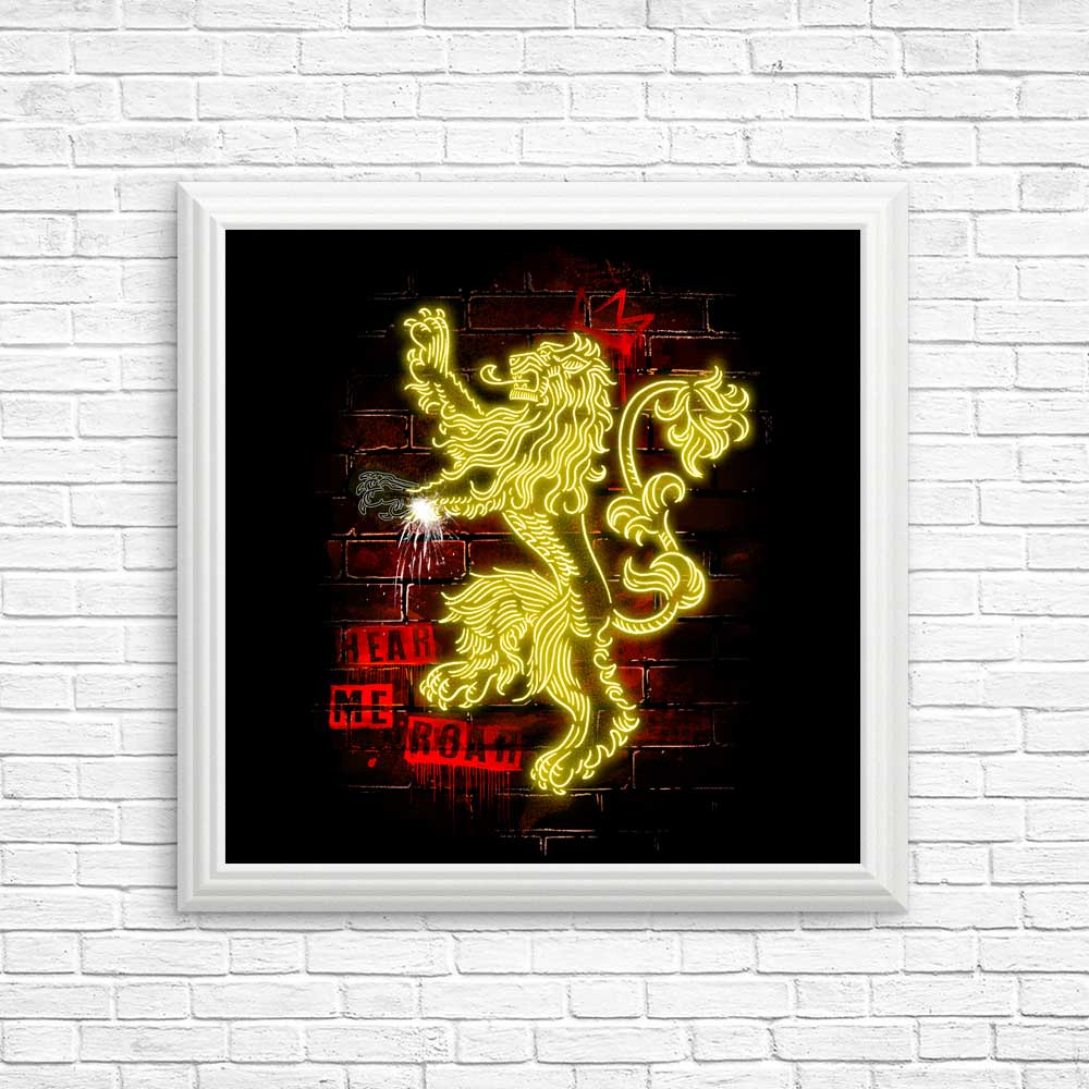 High - Quality Neon Lion Posters and Prints by Alemaglia