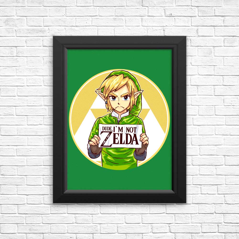 Awesome 'Dude, I'm Not Zelda' Posters and Prints for Your Decor