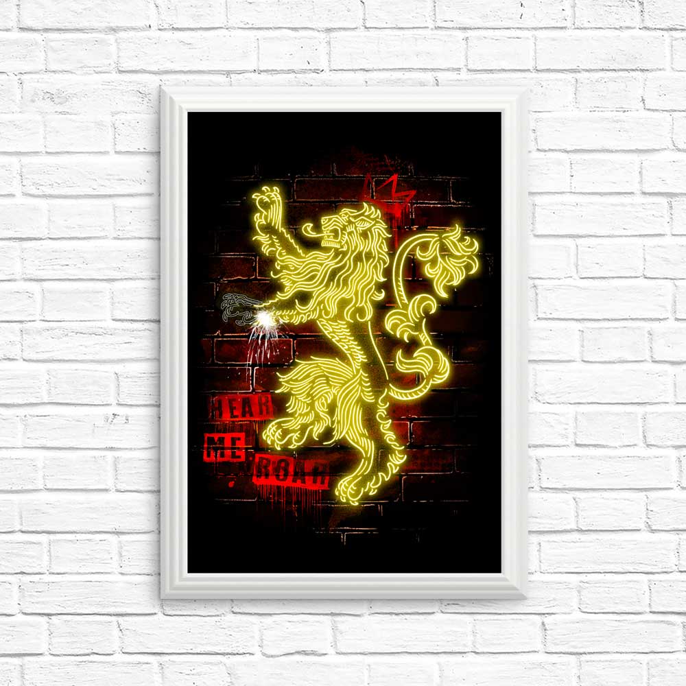 High - Quality Neon Lion Posters and Prints by Alemaglia