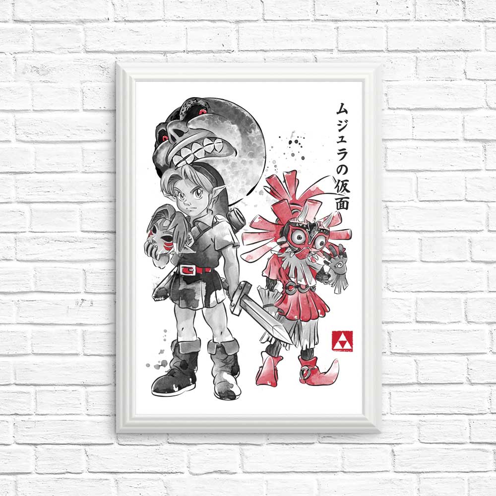High - Quality Majora's Sumi - e Art Posters and Prints