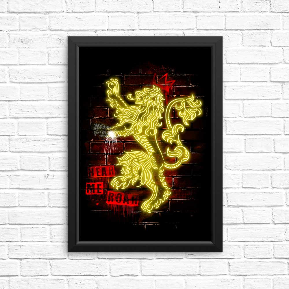 High - Quality Neon Lion Posters and Prints by Alemaglia