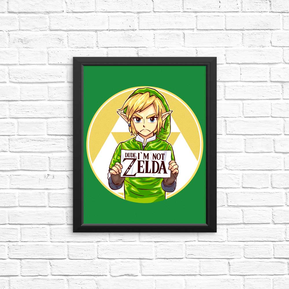 Awesome 'Dude, I'm Not Zelda' Posters and Prints for Your Decor