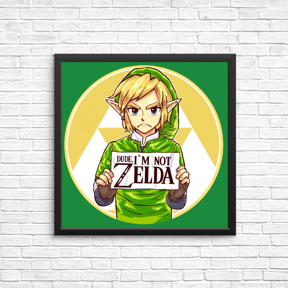 Awesome 'Dude, I'm Not Zelda' Posters and Prints for Your Decor