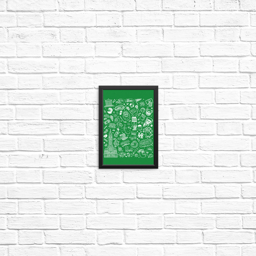 Green Philly Icons Wall Posters and Prints