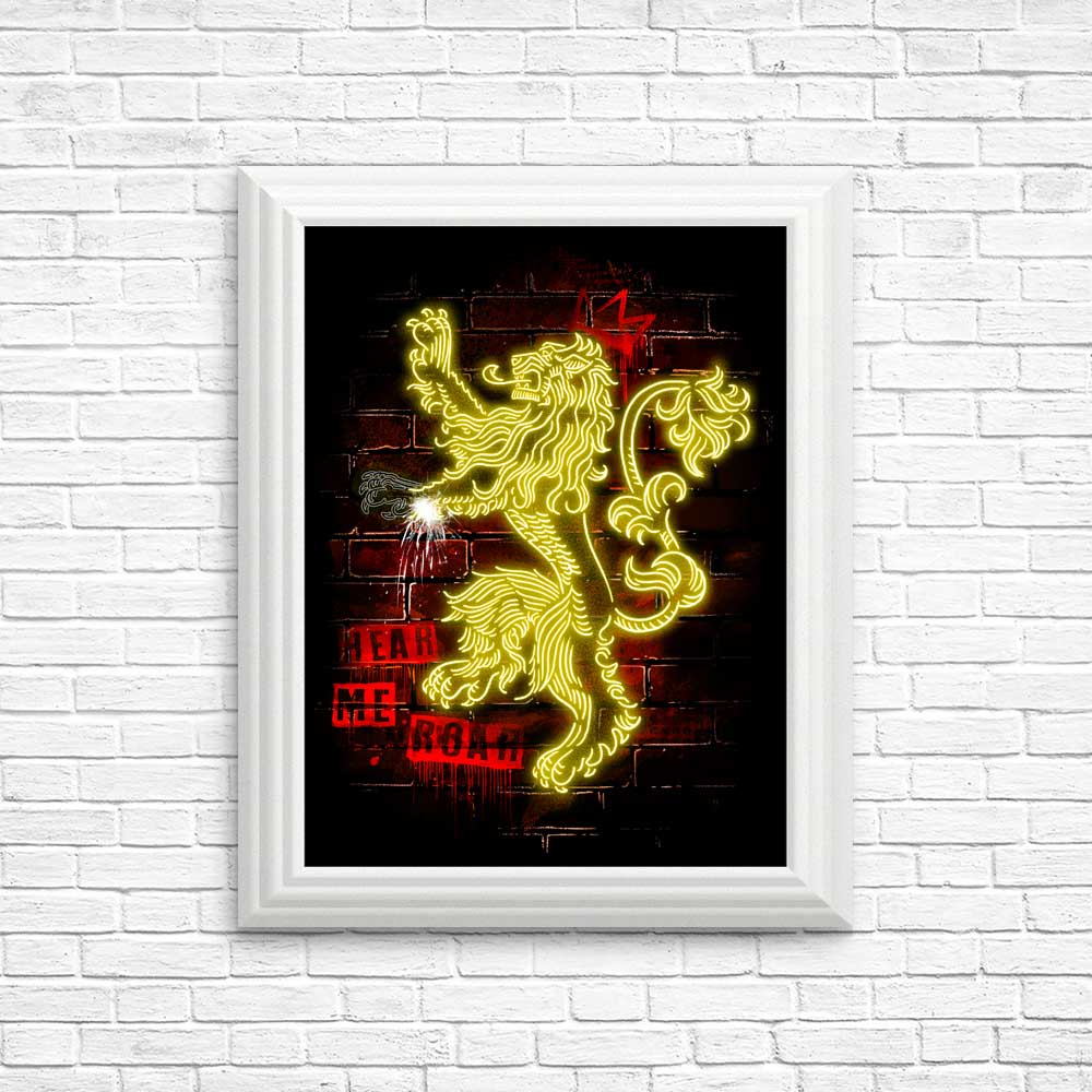 High - Quality Neon Lion Posters and Prints by Alemaglia