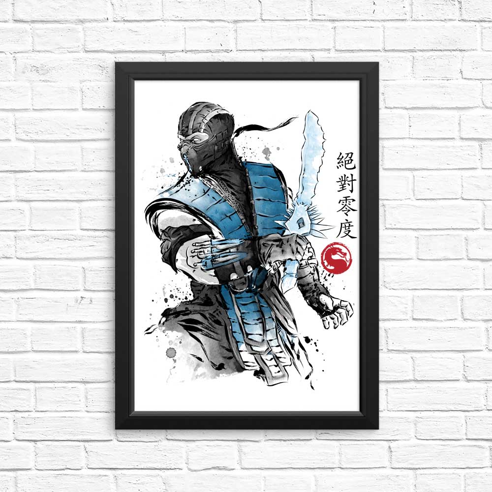 Ice Warrior Sumi-e Art Posters and Prints