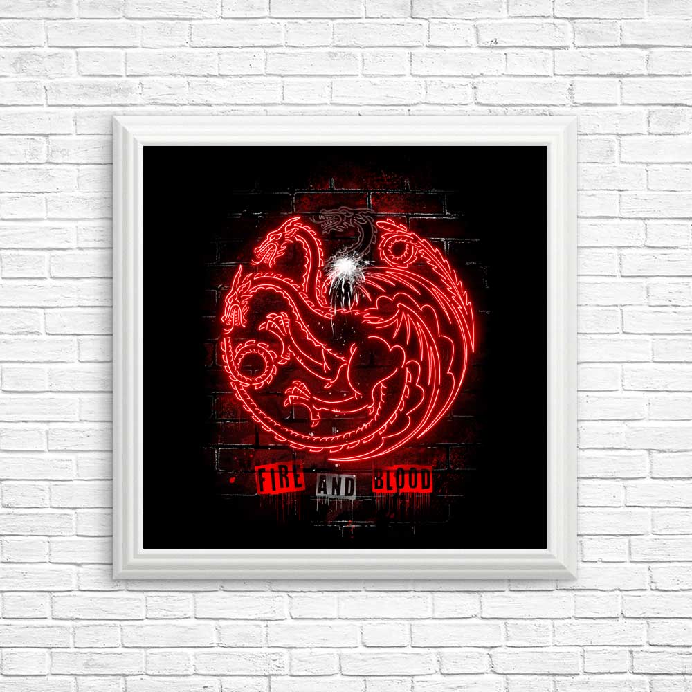 Vibrant Neon Dragon Posters and Prints from Alemaglia