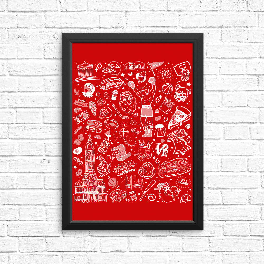 Red Philly Icons - Decorative Posters and Prints